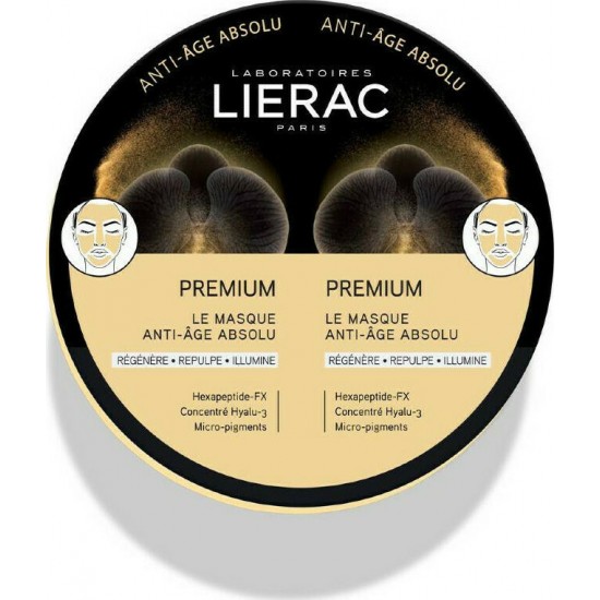 Lierac Premium The Mask Absolute Anti-Aging, Μάσκα Προσώπου με Ολοκληρωμένη Αντιγηραντική Δράση 2x6ml