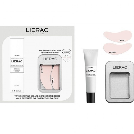 Lierac Promo Diopti Puffiness Correction Gel 15ml & Eye Contour Reusable Patches 1 Ζευγάρι