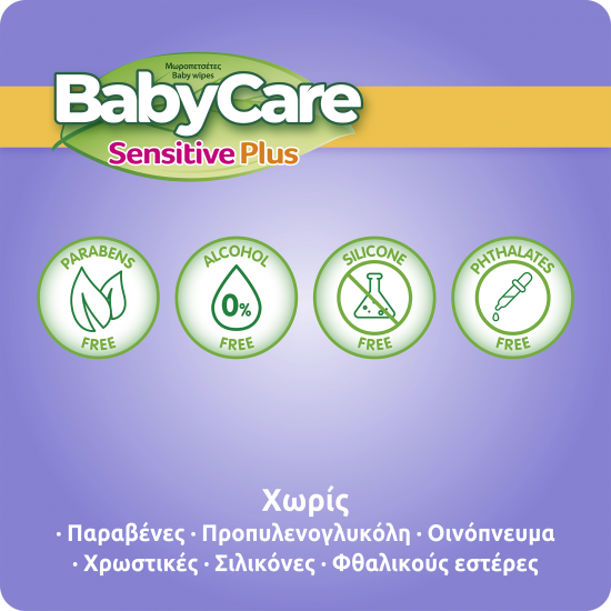 BabyCare BOX Sensitive Plus με Εκχύλισμα Αλόης & Βιταμίνη Ε, 16x 54 Μωρομάντηλα (Σύνολο 864)