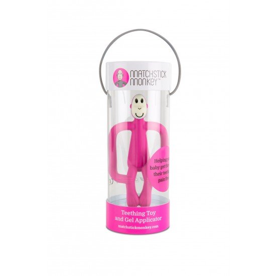 Matchstick Monkey Teething Toy and Gel Applicator Pink Matchstick Monkey Teething Toy and Gel Applicator Pink