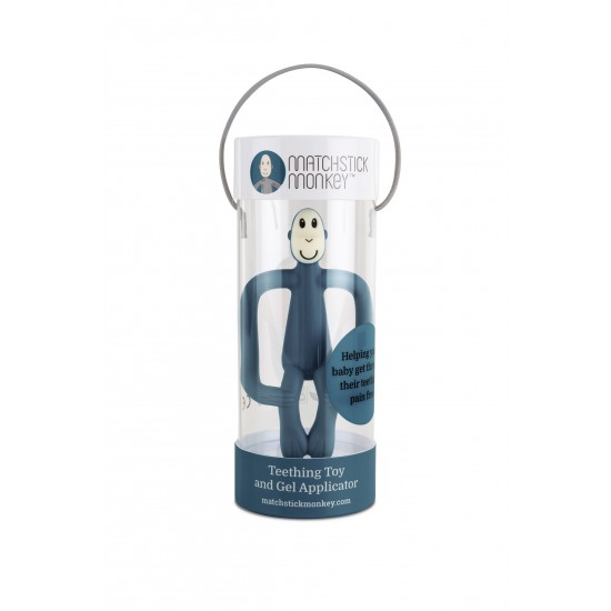 Matchstick Monkey Teething Toy and Gel Applicator Airforce Blue 3m+ Matchstick Monkey Teething Toy and Gel Applicator Airforce Blue 3m+