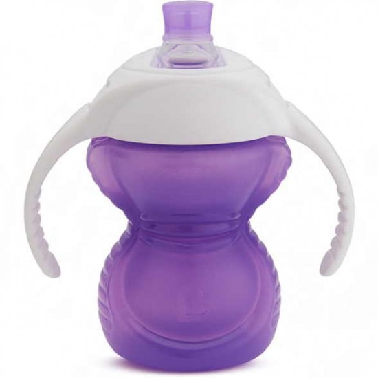 Munchkin Chew Proof Trainer Cup, Ποτήρι Με Λαβές και Μαλακό Στόμιο Σιλικόνης, Μωβ 237ml
