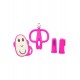 Matchstick Monkey Pink Starter Set. Flat Teethe & Silicone Finger Toothbrush & Animal Teether