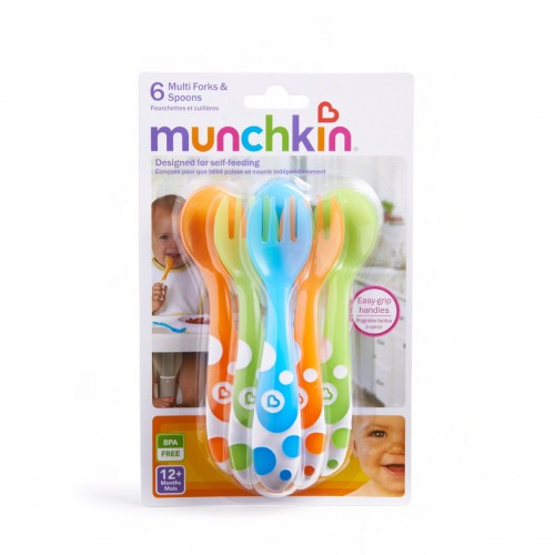 Munchkin Multi Coloured Κουτάλια & Πηρούνια 12m+ 6 Τεμάχια Munchkin Multi Coloured Κουτάλια & Πηρούνια 12m+ 6 Τεμάχια