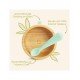 Munchkin Bambou Suction Bowl and Spoon 6m+, Οικολογικό Πιάτο από Μπαμπού & Κουταλάκι Σιλικόνης, Χρώμα Γαλάζιο