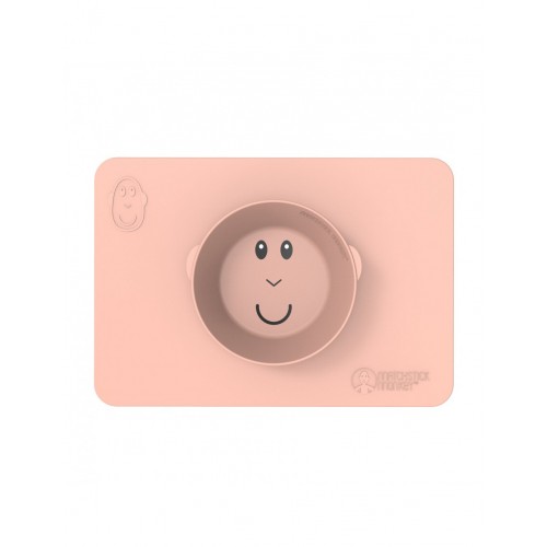 Matchstick Monkey Anti-Spoit Bowl 6m+ Αντιολισθητικό Μπολ , Χρώμα Ροζ Σομόν 1 Τεμάχιο