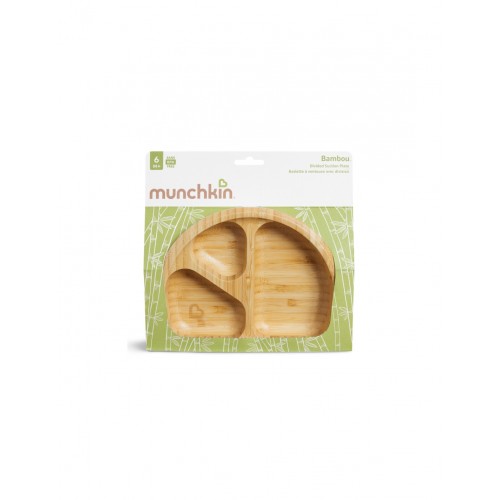 Munchkin Bambou Divided Suction Plate 6m+, Οικολογικό Πιάτο από Μπαμπού