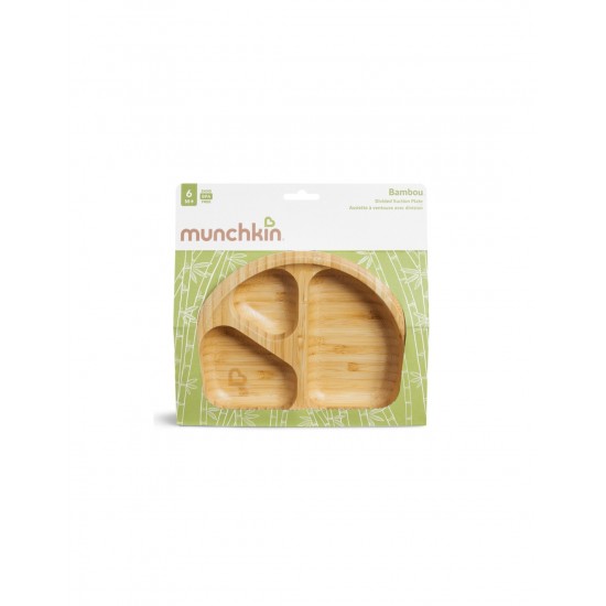 Munchkin Bambou Divided Suction Plate 6m+, Οικολογικό Πιάτο από Μπαμπού