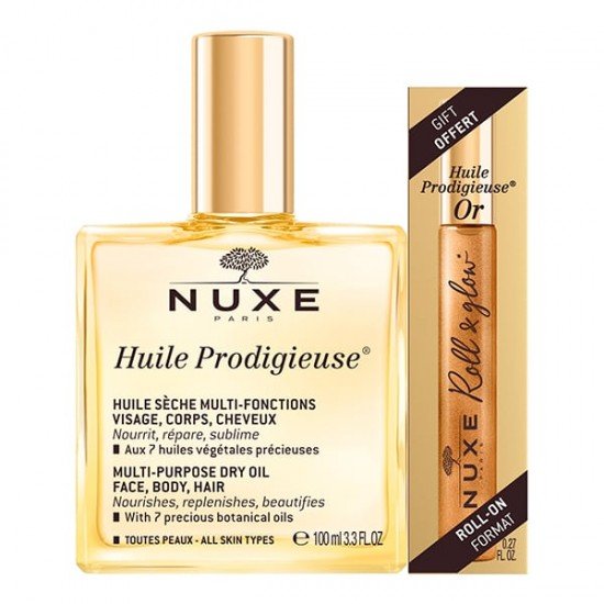 Nuxe Promo Huile Prodigieuse Multi-Purpose Dry Oil 100ml & Δώρο Huile Prodigieuse Or Roll & Glow Roll-On Format 8ml