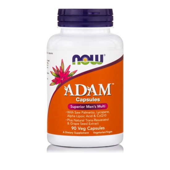 Now Foods ADAM Συμπλήρωμα Διατροφής για την Ανδρική Υγεία, με Ισχυρή Δράση για την Προστασία του Προστάτη 90 Φυτικές Κάψουλες