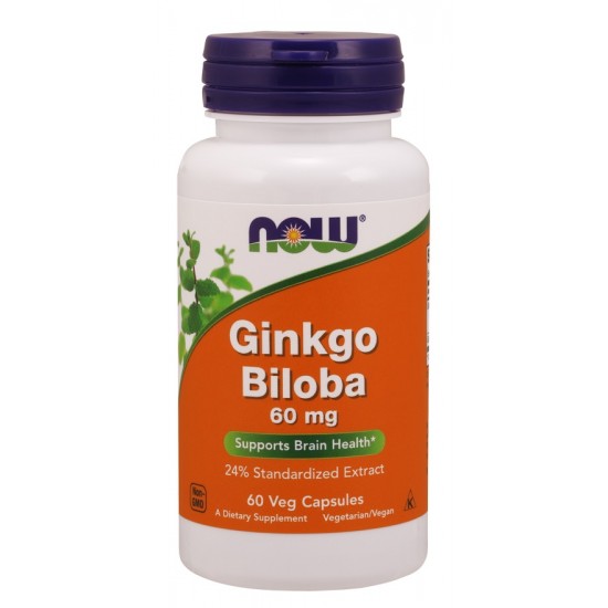 Now Foods Ginkgo Biloba 60mg, Συμπλήρωμα Διατροφής 60 Φυτικές Κάψουλες Now Foods Ginkgo Biloba 60mg, Συμπλήρωμα Διατροφής 60 Φυτικές Κάψουλες