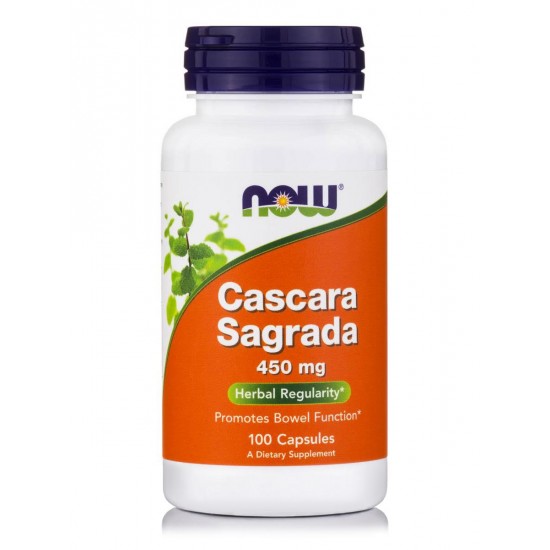 Now Foods Cascara Sagrada 450mg, Συμπλήρωμα Διατροφής για την Αντιμετώπιση της Δυσκοιλιότητας 100 Κάψουλες