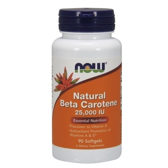 Now Foods  Natural Beta Carotene 2500IU 90 Softgels,  Συμπλήρωμα Διατροφής 90 Μαλακές Κάψουλες