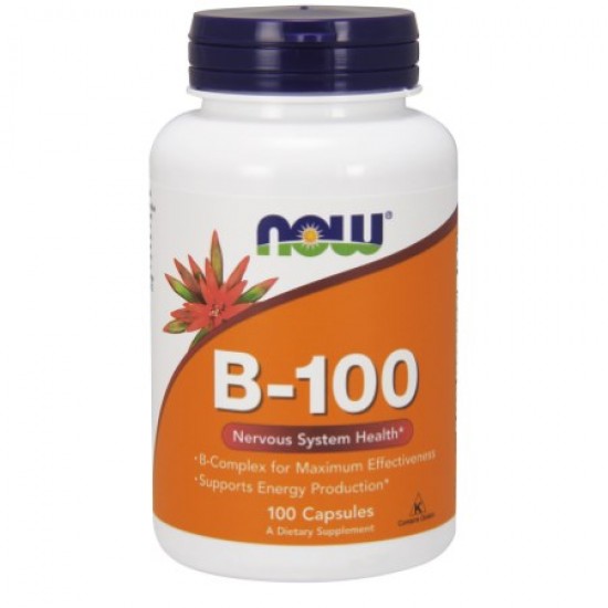 Now Foods B100 Complex, Συμπλήρωμα Διατροφής Βιταμίνη Β-100, Υγεία Νευρικού Συστήματος 100 Κάψουλες