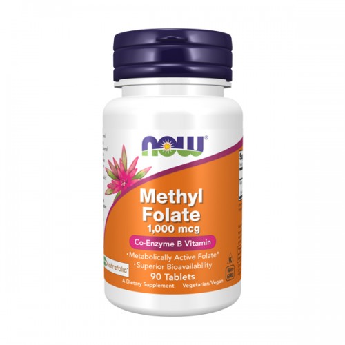 Now Foods Methyl Folate Βιταμίνη για την Υγεία του Νευρικού Συστήματος 1000mcg 90 ταμπλέτες