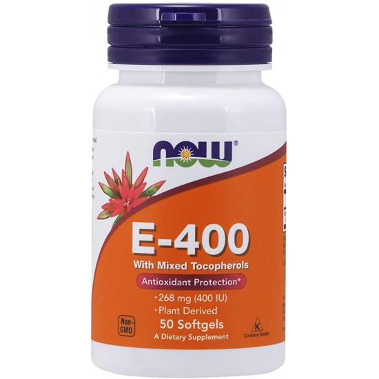 Now Foods E-400 IU Mixed Tocopherols / Unsterified, Συμπλήρωμα Διατροφής 50 Μαλακές Κάψουλες Now Foods E-400 IU Mixed Tocopherols / Unsterified, Συμπλήρωμα Διατροφής 50 Μαλακές Κάψουλες