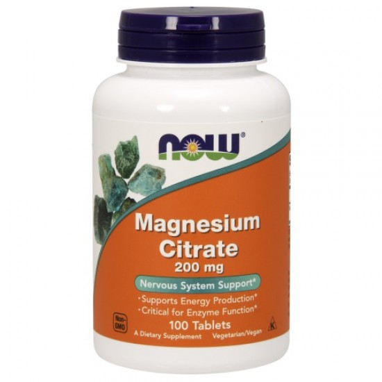 Now Foods Magnesium Citrate 200 mg, Συμπλήρωμα Διατροφής 100 Φυτικές Ταμπλέτες Now Foods Magnesium Citrate 200 mg, Συμπλήρωμα Διατροφής 100 Φυτικές Ταμπλέτες