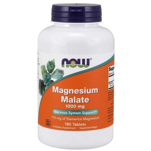 Now Foods Magnesium Malate 1000mg, Συμπλήρωμα Διατροφής 180 Ταμπλέτες
