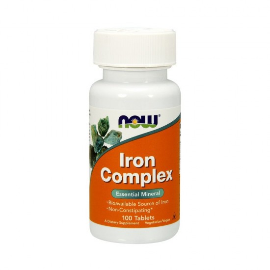Now Foods Iron Complex, Συμπλήρωμα Διατροφής 100 Φυτικές Κάψουλες