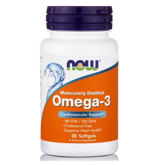 Now Foods Omega-3 1000mg Fish Oil 180 EPA / 120 DHA 30 Softgels