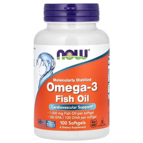 Now Foods Omega 3 1000mg, Συμπλήρωμα Διατροφής 100 Μαλακές Κάψουλες
