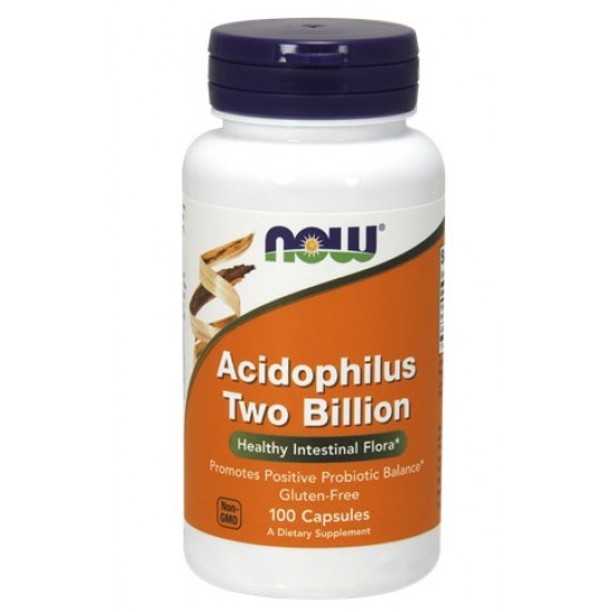 Now Foods Acidophilus Two Billion, Συμπλήρωμα Διατροφής Προβιοτικά, Υγεία Γαστρεντερικού  100 Κάψουλες