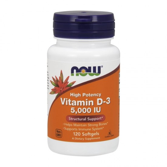 Now Foods Vitamin D-3 5000IU Softgels, Συμπλήρωμα Διατροφής 120 Μαλακές Κάψουλες Now Foods Vitamin D-3 5000IU Softgels, Συμπλήρωμα Διατροφής 120 Μαλακές Κάψουλες