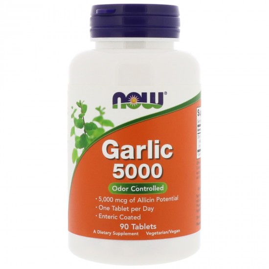 Now Foods Garlic 5000, Συμπλήρωμα Διατροφής 90 Ταμπλέτες