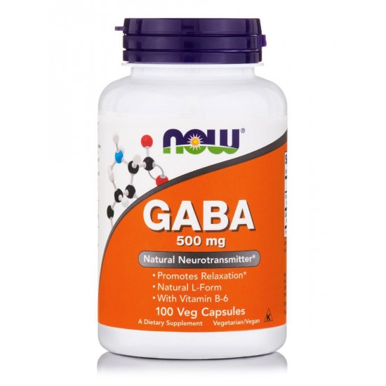 Now Foods Gaba 500mg, Συμπλήρωμα Διατροφής 100 Φυτικές Κάψουλες