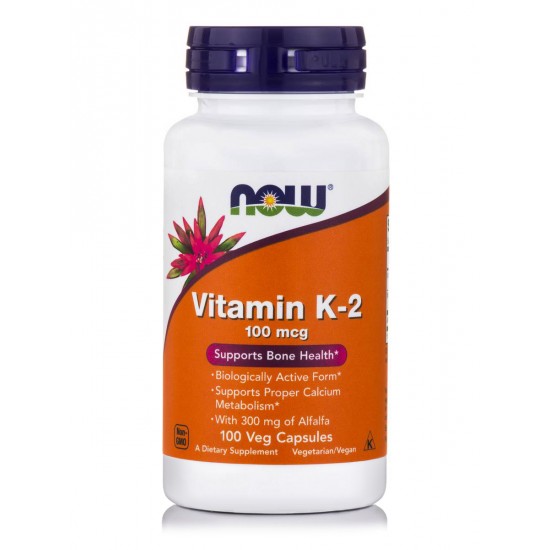 Now Foods Vitamin K-2 100mcg, Συμπλήρωμα Διατροφής 100 Φυτικές Κάψουλες Now Foods Vitamin K-2 100mcg, Συμπλήρωμα Διατροφής 100 Φυτικές Κάψουλες