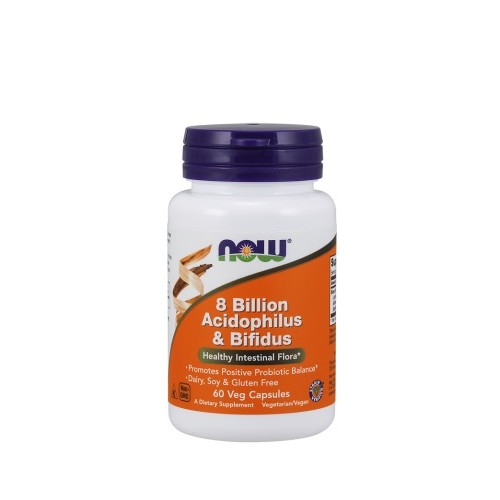 Now Foods Acidophilus/Bifidus 8 Billion, Συμπλήρωμα Διατροφής Για Υγιή Εντερική Χλωρίδα 60 Φυτικές Κάψουλες Now Foods Acidophilus/Bifidus 8 Billion, Συμπλήρωμα Διατροφής Για Υγιή Εντερική Χλωρίδα 60 Φυτικές Κάψουλες