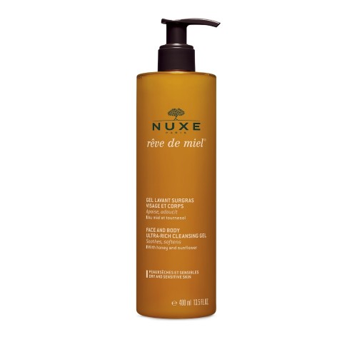 Nuxe Reve de Miel Face and Body Ultra-Rich Cleansing Gel, Αφρόλουτρο Καθαρισμού Πρόσωπο & Σώμα 400ml