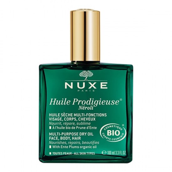 Nuxe Huile Prodigieuse Neroli Organic Πολυχρηστικό Ξηρό Λάδι για Πρόσωπο, Σώμα & Μαλλιά, 100ml