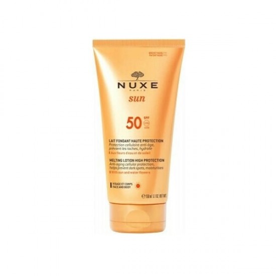 Nuxe Sun Melting Lotion SPF50 Αντηλιακό  Γαλάκτωμα Υψηλής Προστασίας, Πρόσωπο & Σώμα 150ml
