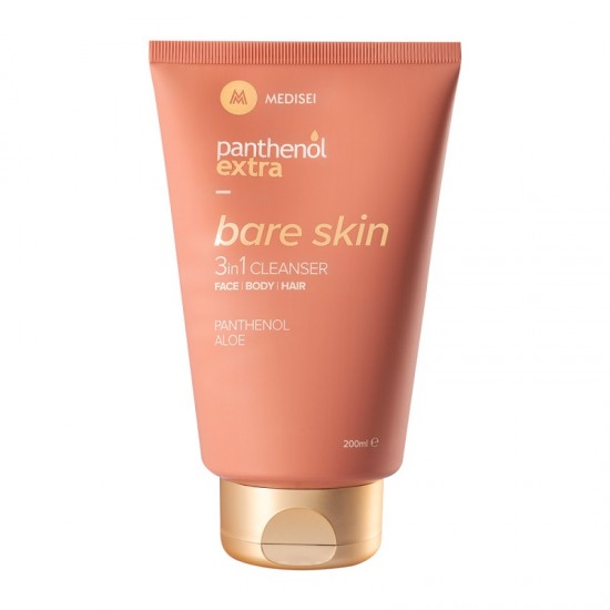 Medisei Panthenol Extra Bare Skin 3in1 Cleanser, Καθαριστικό για Πρόσωπο, Σώμα & Μαλλιά 200ml