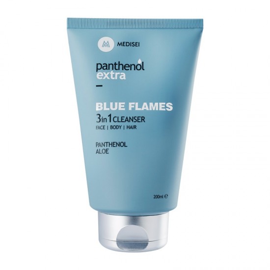 Panthenol Extra Blue Flames 3in1 Cleanser, Καθαριστικό για Πρόσωπο, Σώμα & Μαλλιά 200ml