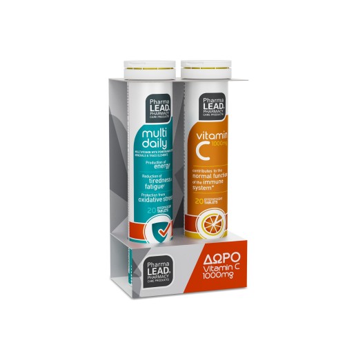 Pharmalead Promo Multi Daily & Vitamin C 1000mg Για Αντιοξειδωτική Προστασία, Ενέργεια, Ευεξία & Τόνωση (1+1 ΔΩΡΟ) 20 & 20 Αναβράζουσες Ταμπλέτες Pharmalead Promo Multi Daily & Vitamin C 1000mg Για Αντιοξειδωτική Προστασία, Ενέργεια, Ευεξία & Τόνωση (1+1 ΔΩΡΟ) 20 & 20 Αναβράζουσες Ταμπλέτες