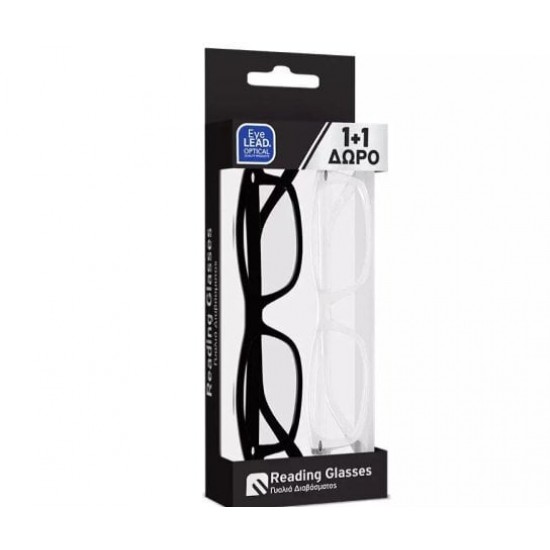 Pharmalead Eyelead Promo Γυαλιά Πρεσβυωπίας + 2.00  Σε Μαύρο & Διάφανο Χρώμα 2τμχ