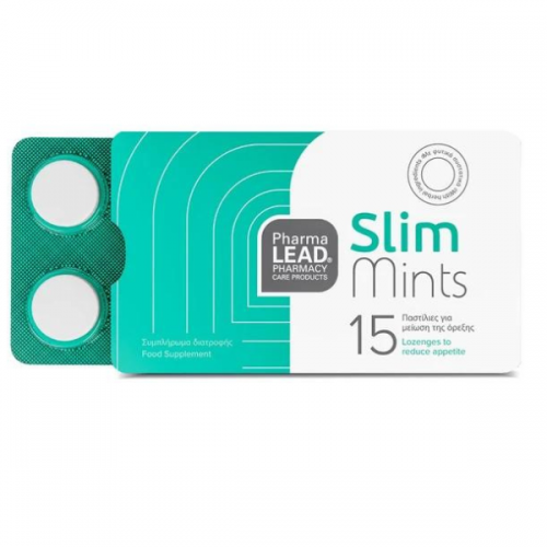 Pharmalead Slim Mints Food Supplement Συμπλήρωμα Διατροφής για Μείωση της Όρεξης 15 παστίλιες