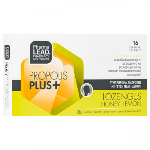 Pharmalead Propolis Plus+ Καραμέλες για Παιδιά & Ενήλικες χωρίς Γλουτένη με Γεύση Μέλι & Λεμόνι 16τμχ Pharmalead Propolis Plus+ Καραμέλες για Παιδιά & Ενήλικες χωρίς Γλουτένη με Γεύση Μέλι & Λεμόνι 16τμχ