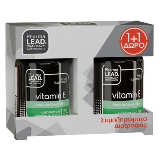 Pharmalead Promo  Vitamin E, Συμπλήρωμα Διατροφής με Vitamin E. Προλαμβάνει Σημάδια Πρόωρης Γήρανσης  2x30caps