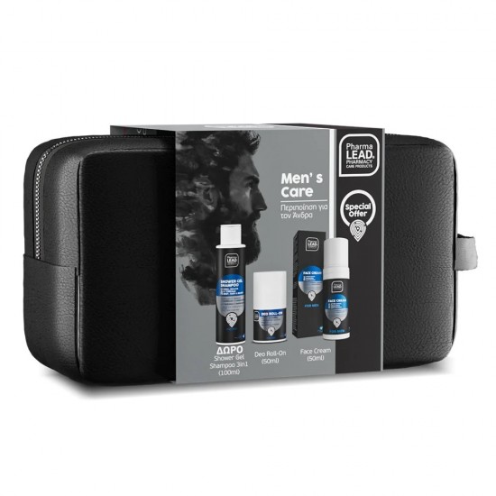 Pharmalead Promo Men's Care Σετ Περιποίησης Για Τον Άνδρα Με Κρέμα Προσώπου 3σε1 50ml & Αποσμητικό Roll-On 50ml & Δώρο Ανδρικό Σαμπουάν - Αφρόλουτρο 3σε1 100ml & Νεσεσέρ