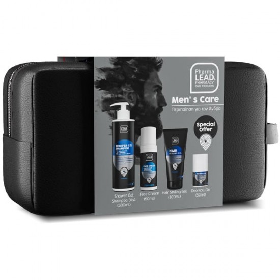 Pharmalead Promo Men’s Care με 3 σε 1 24ωρη Κρέμα Προσώπου 50ml & Deo Roll-on Ανδρικό Αποσμητικό 50ml &  Δώρο Αφρόλουτρο 3σε1 500ml & Hair Styling Gel 100ml & Νεσεσέρ