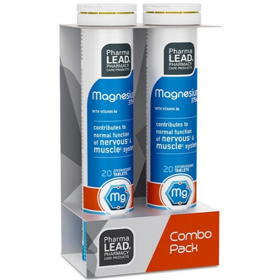 Pharmalead Promo 1+1 Magnesium 375mg Συμπλήρωμα Διατροφής Με Μαγνήσιο & βιταμίνη Β6 & Κάλιο 2x20eff.tabs