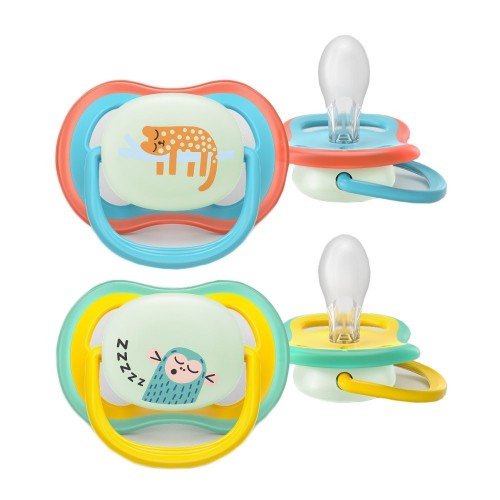 Avent Ultra Air Nighttime Πιπίλες Σιλικόνης 18m+ Γαλάζιο & Κίτρινο 2τμχ Avent Ultra Air Nighttime Πιπίλες Σιλικόνης 18m+ Γαλάζιο & Κίτρινο 2τμχ