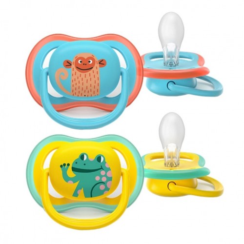 Avent Ultra Air Πιπίλες Σιλικόνης 18m+ Μαϊμού & Βάτραχος 2τμχ Avent Ultra Air Πιπίλες Σιλικόνης 18m+ Μαϊμού & Βάτραχος 2τμχ