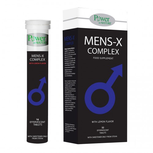 Power of Nature Mens-X Complex με Stevia, Γεύση Λεμόνι, 32 Αναβράζοντα Δισκία Power of Nature Mens-X Complex με Stevia, Γεύση Λεμόνι, 32 Αναβράζοντα Δισκία
