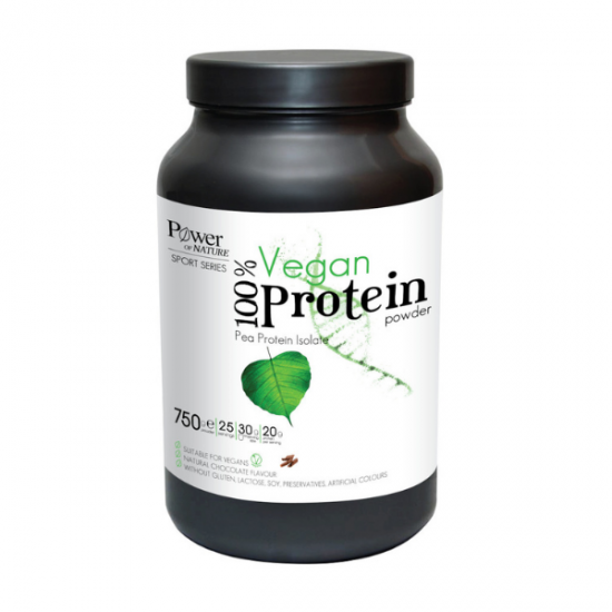 Power of Nature Sport Series 100% Vegan Protein Powder Pea Protein Isolate, Γεύση Σοκολάτα 750gr