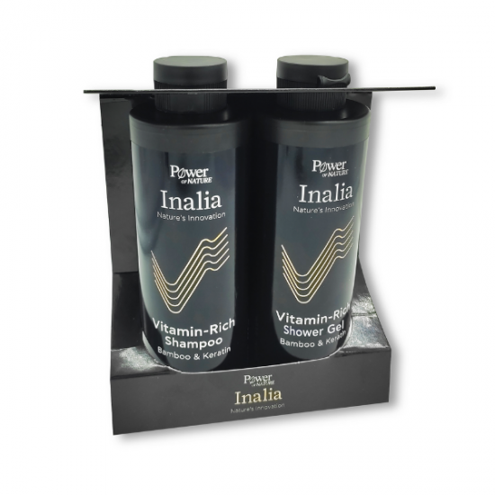Inalia Vitamin-Rich Shampoo & Shower Gel Bamboo & Keratin, Σαμπουάν για Δύναμη & Όγκο & Αφρόλουτρο 2x250ml