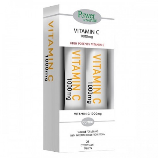 Power Of Nature Vitamin C 1000 mg High Protency  2x20 Αναβράζοντα Δισκία